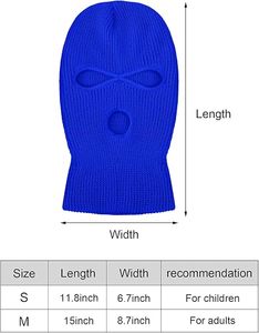 Masque Balaclava intégral unisexe bleu en tricot pour adulte, respirant et imperméable pour l'extérieur - Product Image 2