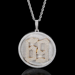 Mens Lab Grown Diamond 925 Silver Round <b>Photo</b> <b>Frame</b> Pendant Iced Out Custom Statement Necklace Luxury Fashion Jewellery Designer - Product Image 4