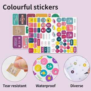Cuaderno de colores con plan mensual en inglés, libro de plan sin fecha, libro completo Sky Star para estudiantes, correas de corbata, libro de plan semanal A5 - Product Image 4