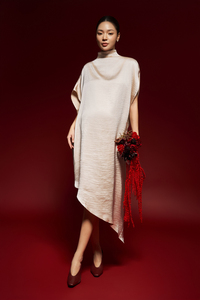 Vestido midi a rayas para mujer, teñido con hilo, corte holgado, con botones al frente, abertura lateral, vestido informal de verano transpirable - Product Image 3