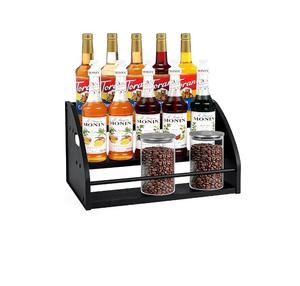 Porte-bouteilles en métal pour comptoir - Porte-bouteilles empilable à 3 niveaux, capacité de 12 bouteilles de vin pour bar à domicile ou cave à vin - Product Image 2