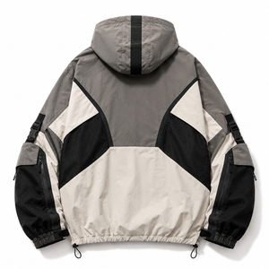 Chaqueta Cortavientos Técnica Personalizada, Oversize, con Bloques de Color, Tipo Pullover, con Capucha, Estilo Anorak, Urbana, Utilitaria, Ligera para Exteriores - Product Image 2