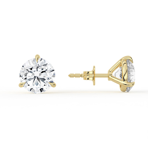 Boucles d'oreilles clous en diamant de laboratoire rond brillant, or massif 14k 18k, solitaire à 4 griffes, fermeture push-back, certifié CVD IGI - Product Image 5