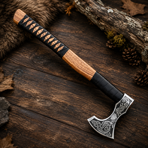 Norse Viking Axe <b>Hand</b>-Forged Bearded Hatchet Tomahawk ODM Customizable DIY Camping Survival Woodcutting <b>Tool</b> Unique Gift - Product Image 1