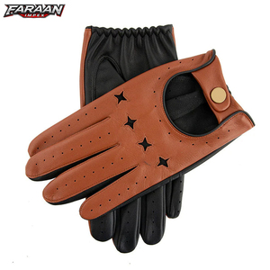 Nouveau modèle de gants de conduite en cuir pour hommes, gants d'hiver chauds à écran tactile, gants de moto tendance pour l'extérieur - Product Image 1