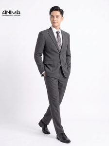Costume d'affaires gris premium pour homme, résistant aux plis, élégant, ensemble blazer et pantalon pour le bureau - Product Image 5