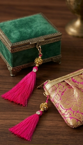 Pink Rayon Key Tassel Decorative Fringe For Wall <b>Hook</b> Use - Product Image 2