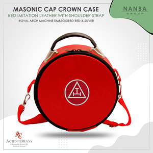 Estuche para Gorra de Capítulo del Arco Real Masónico Rojo con Parche Bordado y Cierre de Cremallera, Excelente Protección - Product Image 2
