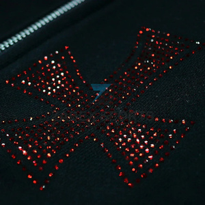 Sweat-shirt personnalisé pour homme avec strass, fournisseur de haute qualité, sweat à capuche pour homme avec motif en strass personnalisé - Product Image 2