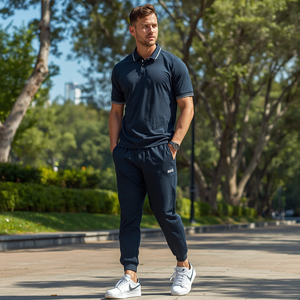 Conjunto Deportivo Casual de Dos Piezas para Hombre, Polo y Jogger, con Personalización OEM ODM - Product Image 4