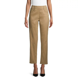Pantalon décontracté et professionnel pour femme, 100% coton, léger, confortable, respirant, en toile, avec braguette boutonnée, délavage acide, taille mi-haute, haute qualité - Product Image 5