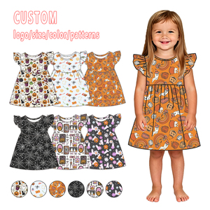 Fornitura di fabbrica all'ingrosso: Vestito per <span class=keywords><strong>bambina</strong></span> in bambù, Vestito a ruota per neonata, Body vestito per neonato, Stampa fantasma personalizzata, Vendita all'ingrosso per boutique - Product Image 1