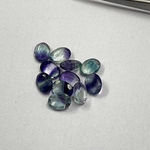 Hot Selling AAA Grade 8x10mm Natural Multi Fluorite Handmade Pear-Shaped <b>Crystal</b> Faceted Oval Cut Calibrated Loose Gemstones" - Product Image 2