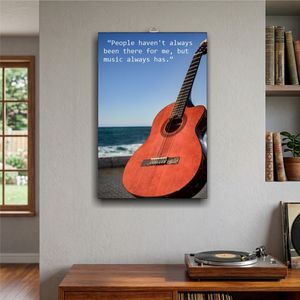 Póster Flotante con Diseño de Guitarra Acústica, Decoración de Pared de Madera MDF - Product Image 3