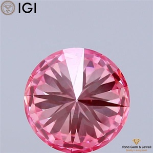 Diamant rond de 8,11 mm cultivé en laboratoire CVD, 2,00 carats, avec certificat IGI, clarté VS2, couleur rose vif fantaisie, pour bijoux uniques - Product Image 6