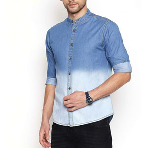 Classic <b>Men</b> Denim Shirt Long Sleeve Durable Stitching Casual Style Regular Fit Soft Cotton Fabric Reliable Supplier Soft Shirts - Product Image 3