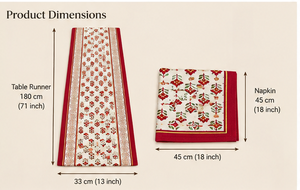 Juego de Camino de Mesa y Servilletas Modernos de Algodón 100% Estampado a Mano, Lavables, con Diseño Floral, Venta al por Mayor - Product Image 4