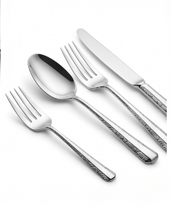 Ensemble de couverts en acier inoxydable avec poignée gravée à la main, design élégant, parfait pour les mariages et les occasions spéciales - Product Image 3