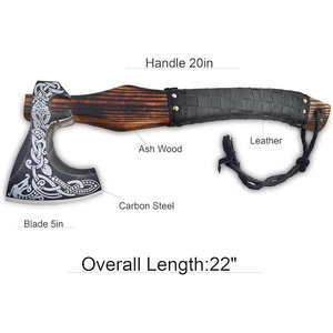 Premium Viking <b>Axe</b> with High Carbon Steel Custom Forged Steel OEM Viking Style <b>Axe</b> with <b>Wood</b> Handle Carbon Steel <b>Axe</b> - Product Image 6
