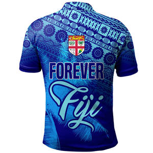 Polo de Talla Grande para Hombre, Estampado Geométrico Azul, Casual, Manga Corta, Impresión por Sublimación, Logotipo Frontal, Poliéster Tejido - Product Image 2