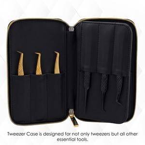 Estuche Profesional para Pinzas de Pestañas, Caja de Almacenamiento con Cierre, Organizador de Herramientas para Extensiones de Pestañas con Múltiples Ranuras, Bolsa de Transporte Portátil - Product Image 1