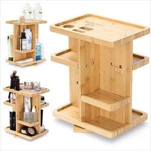 Eco-Friendly Square Wooden Makeup Organizer Modern Handmade <b>Tabletop</b> <b>Storage</b> for Housewarming & Wedding | Bulk Wholesale - Product Image 2
