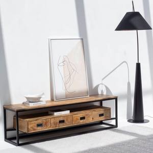 Meuble TV design industriel Vandana Novara Radiant, console de divertissement moderne en métal et bois - Product Image 1