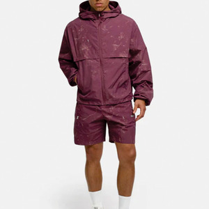 Trendy Custom Marble Print Hood Windbreaker <b>Jacket</b> & Shorts <b>Lightweight</b> Waterproof Outdoor Nylon Shell <b>jacket</b> for men Rain Coat - Product Image 2