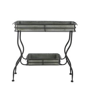 Tavolino da Esterno Maggie Zincato 32x15x31, Resistente alle Intemperie per Patio o Giardino - Product Image 2