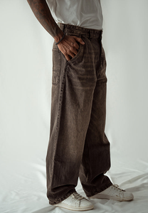 Pantalones Vaqueros Clásicos para Hombre al por Mayor, Ajuste Holgado, Talla Grande, Pantalones de Mezclilla Marrón, Tela Personalizada, Estilo Urbano - Product Image 6