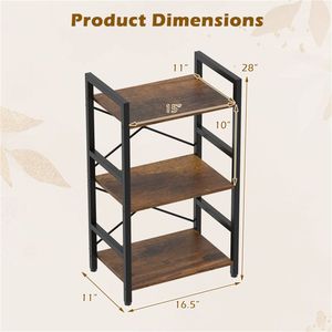 Libreria Industriale a 4 Ripiani Resistente in Marrone Rustico e Nero con Barre a X e Struttura in Metallo - Product Image 4