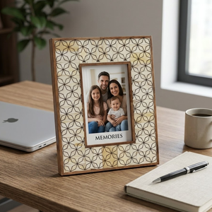 Luxury Bone Inlay <b>Photo</b> <b>Frame</b> 4x6 Inch |Handcrafted Carving Design Decorative Picture <b>Frame</b> for Tabletop, Office Desk & Gift Use - Product Image 4