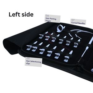 ชุดอุปกรณ์ต่อผมสีขาวแบบออลอินวัน พร้อมคีมไมโครลิงค์สแตนเลส คลิปแบ่งผม กล่องเครื่องมือเร็กซีนสีดำแบบพกพา - Product Image 4