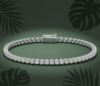 Bracelet élégant en diamant rond brillant de couleur D, cultivé en laboratoire, pour femmes, plaqué or, bijoux de luxe pour fiançailles, cadeau
