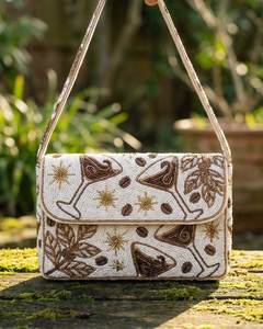 Leopard Pattern <b>Seed</b> Beaded <b>Storage</b> Bag Women Handbag Modern Decorative Shoulder Bag Evening Clutch Purse Fashion Accessories - Product Image 5