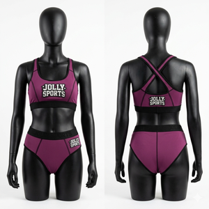 Women <b>Bikini</b> <b>Set</b> Nylon Spandex 220 GSM Purple High Waist Brief Custom Rhinestone Logo Heat Transfer Printing Women <b>Bikinis</b> <b>set</b> - Product Image 3