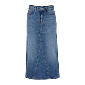 Jupe crayon moulante élégante pour femme, bleu roi, couleur unie, pailletée, longueur genou, avec fente, en maille 100% polyester respirant, 2026 - Product Image 1