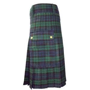 Minifalda gótica de cintura alta para mujer con un estampado a cuadros rojo y negro y una decoración de lazo frontal. - Product Image 3