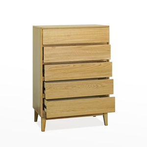 Muebles de Dormitorio de Diseño Nórdico, Cómoda de Madera Maciza con 5 Cajones, Almacenamiento para Compradores B2B, Fabricación en Vietnam, OEM/ODM - Product Image 2