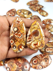 Piedra preciosa ojo de pájaro a granel para joyería, cabujón de jaspe ojo de pájaro, piedras de diseño, piedra preciosa suelta para collar, pulida a mano - Product Image 4