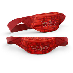 Sacs banane unisexes personnalisés en nylon, forme baril, avec logo floral imprimé, couleur unie, fermeture éclair - Product Image 1