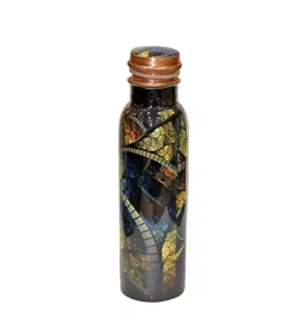 Blue Marble Copper Water <b>Bottle</b> <b>Ocean</b> Stone Pattern Designer Reusable Drinking <b>Bottle</b> for Home Office Travel Everyday Use - Product Image 6
