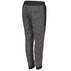 Pantalon de jogging gris chiné pour homme, taille élastique avec cordon de serrage, poches latérales, en coton tricoté mi-lourd avec élasthanne - Product Image 2