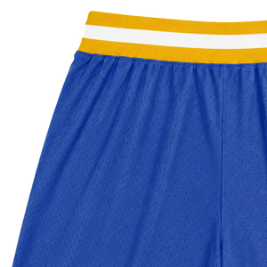 Shorts de basket-ball en maille sublimée bleu royal et jaune pour hommes, vêtements de sport légers en polyester, shorts de match d'équipe, vêtements de compétition - Product Image 4