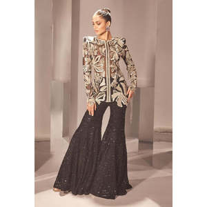 Women's Beautiful Western Wear Top and Plazzo Set with Sequence Work - Product Image 4