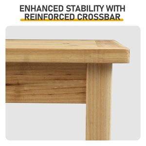 Solid Cedar <b>Wood</b> 44\" Outdoor <b>Coffee</b> <b>Table</b> for Patio Farmhouse Side Accent Slatted Tabletop <b>Garden</b> Picnics - Product Image 2