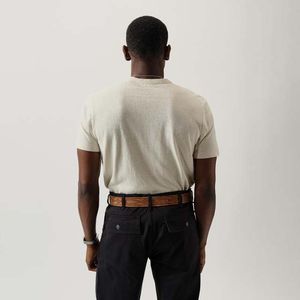 T-shirts pour hommes en polyester-coton robuste, séchage rapide, anti-plis, manches classiques, pour l'été, avec bordure contrastante - Product Image 4