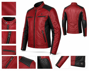 Chaqueta de Motocicleta de Cuero Unisex Caf |   Impreso |   Adultos |   Rojo Negro Verde Marrón |   Fabricante OEM ODM |   Diseño Premium - Product Image 6