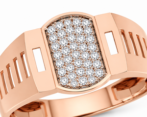 Namivaa 18K Rose Gold Round Signet Ring Men High Polish Luxury Geometric Wedding Engagement Party Daily Wear Gift Fine Jewelry - Product Image 4