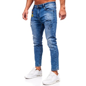 New Ripped Biker Jeans Logo Impreso Ripped Pantalones protectores Pantalones de motocicleta para hombres Pantalones de algodón Denim Jeans Pantalón de moto - Product Image 2